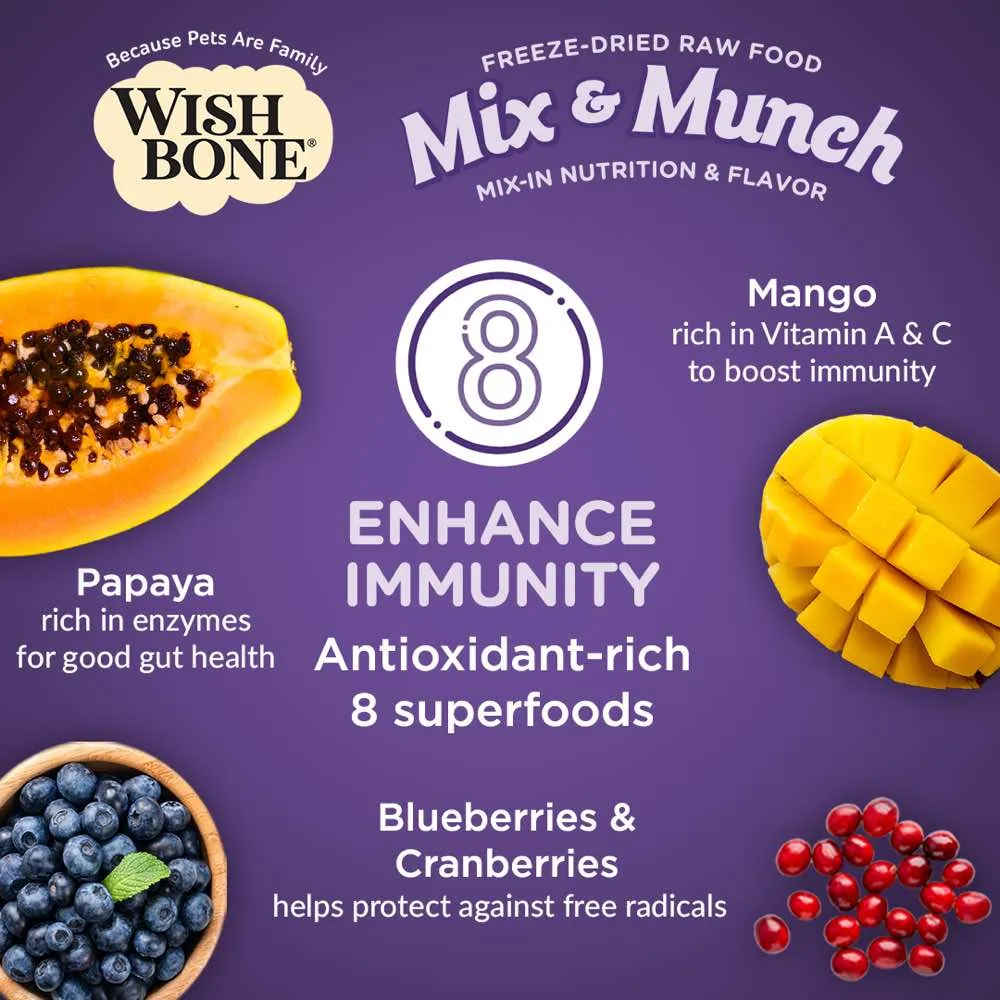 15% OFF: Wishbone Mix & Munch Beef & Ocean Fish Grain-Free Freeze-Dried Raw Food Cat Food Topper 350g