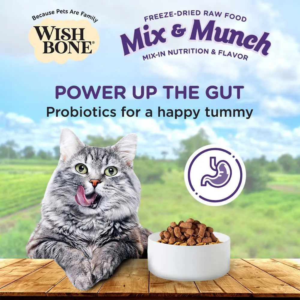 15% OFF: Wishbone Mix & Munch Beef & Ocean Fish Grain-Free Freeze-Dried Raw Food Cat Food Topper 350g