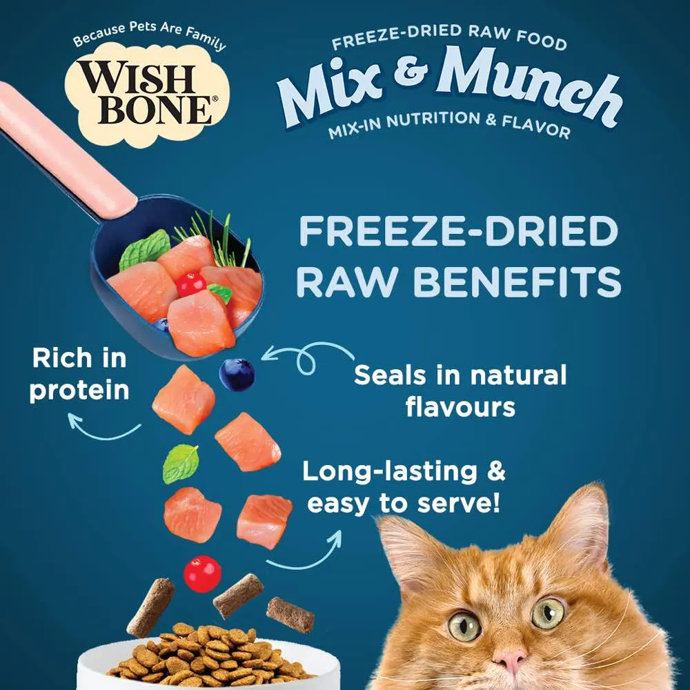 15% OFF: Wishbone Mix & Munch Chicken & Rabbit Grain-Free Freeze-Dried Raw Food Cat Food Topper 350g