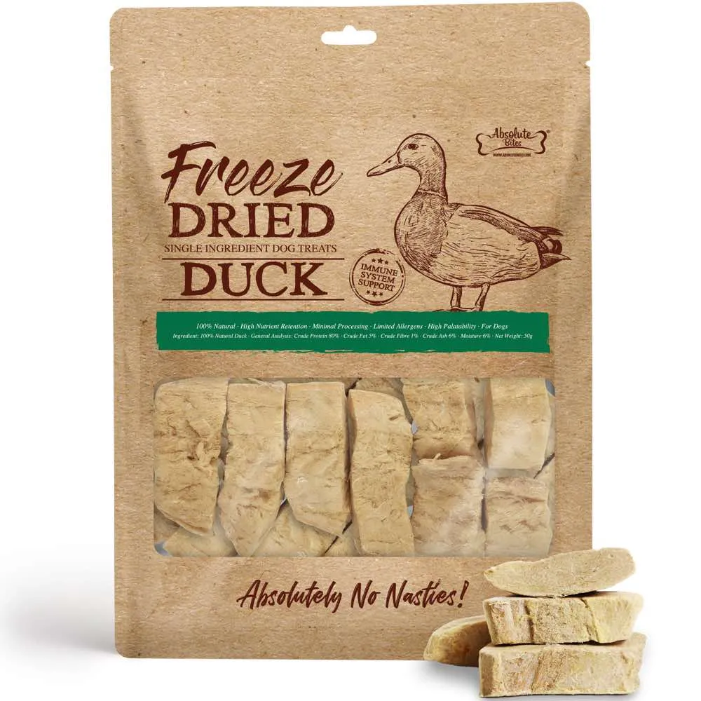 33% OFF: Absolute Bites Duck Freeze Dried Treats For Dogs 50g