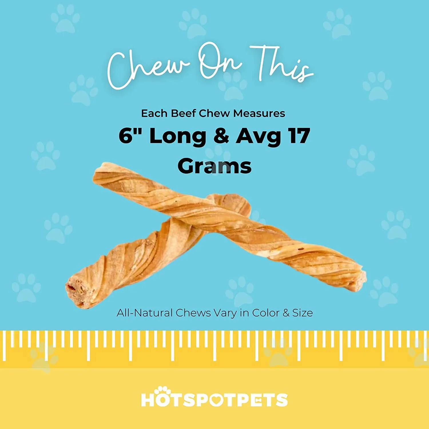 6" Inch Beef Tripe Twists for Small & Medium Dogs