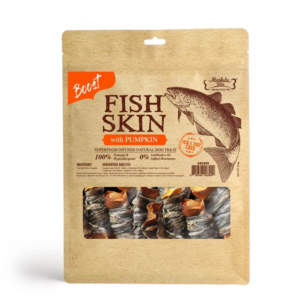 Absolute Bites Super Boost Fish Skin With Pumpkin Dog Treats