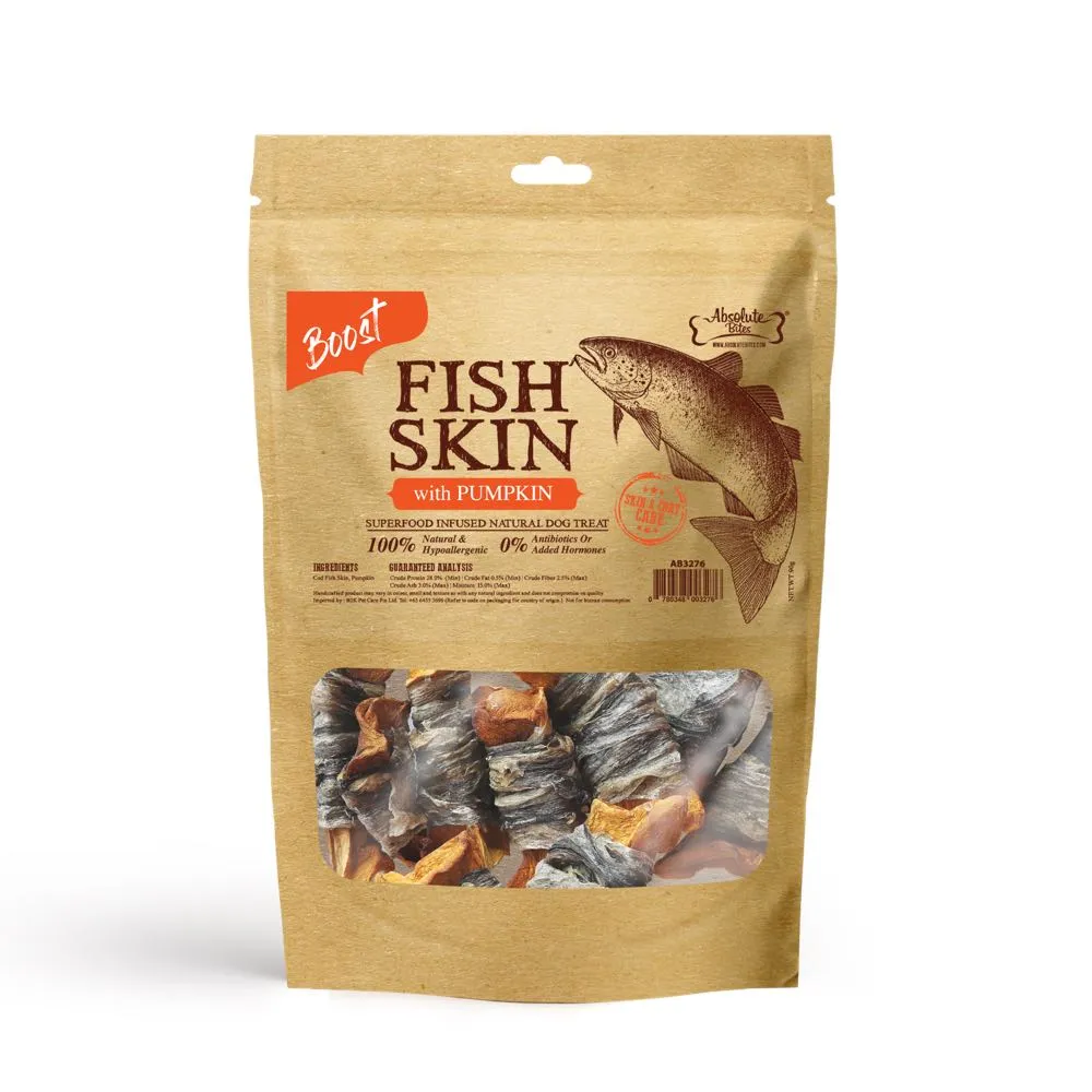 Absolute Bites Super Boost Fish Skin With Pumpkin Dog Treats