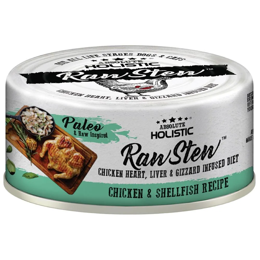 Absolute Holistic Raw Stew Chicken & Shellfish Grain-Free Canned Cat & Dog Food 80g (Exp 26Mar25)