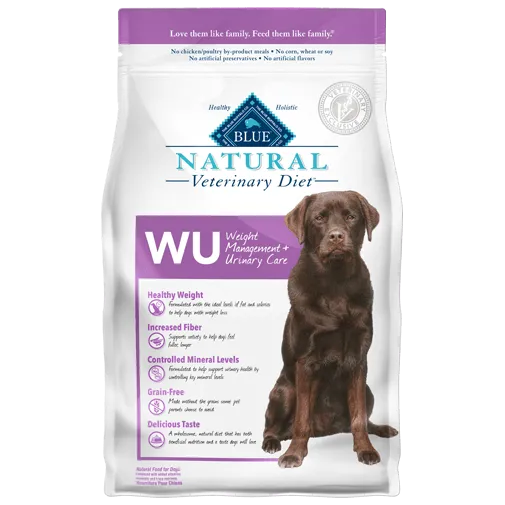 Blue Buffalo BLUE Natural Veterinary Diet WU Weight Management   Urinary Care Dry Dog Food