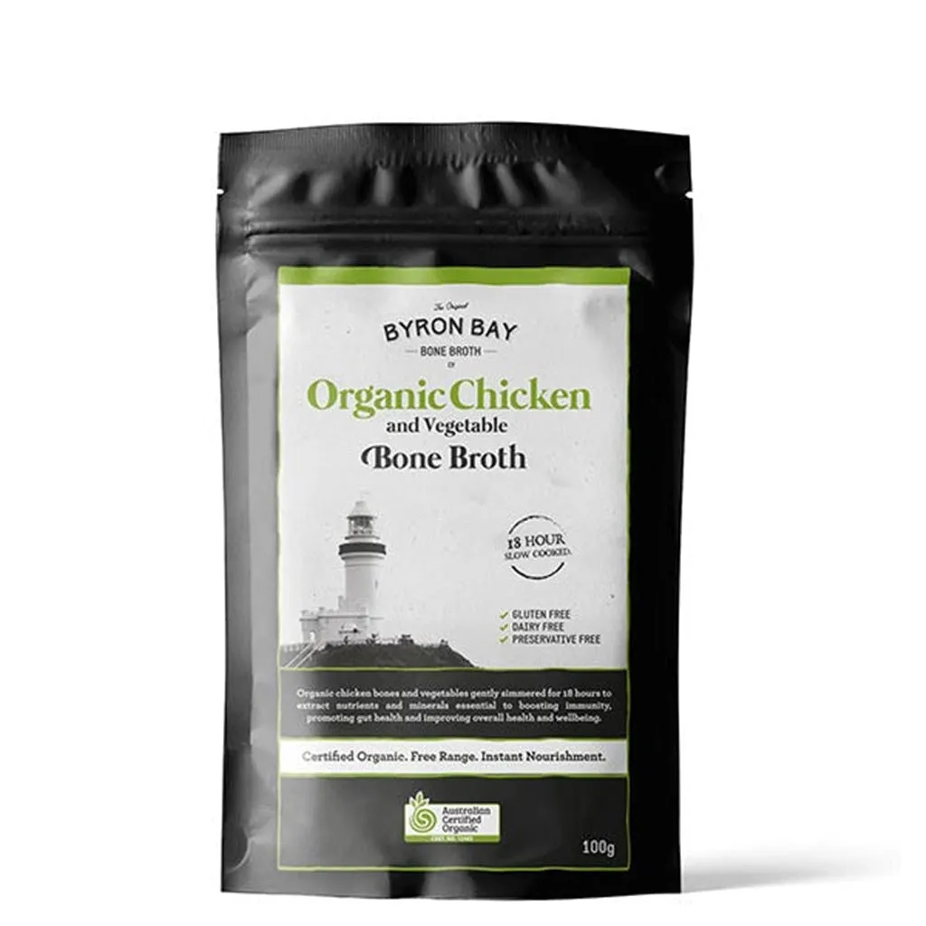 Byron Bay Bone Broth Powdered Organic Chicken And Vegetable Broth