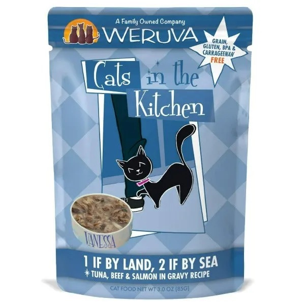 Cats in the Kitchen 1 if By Land, 2 if By Sea Pouch Cat Food