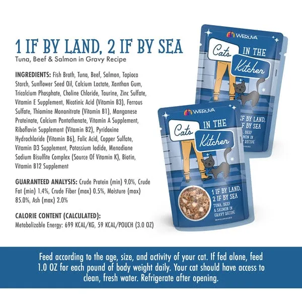 Cats in the Kitchen 1 if By Land, 2 if By Sea Pouch Cat Food