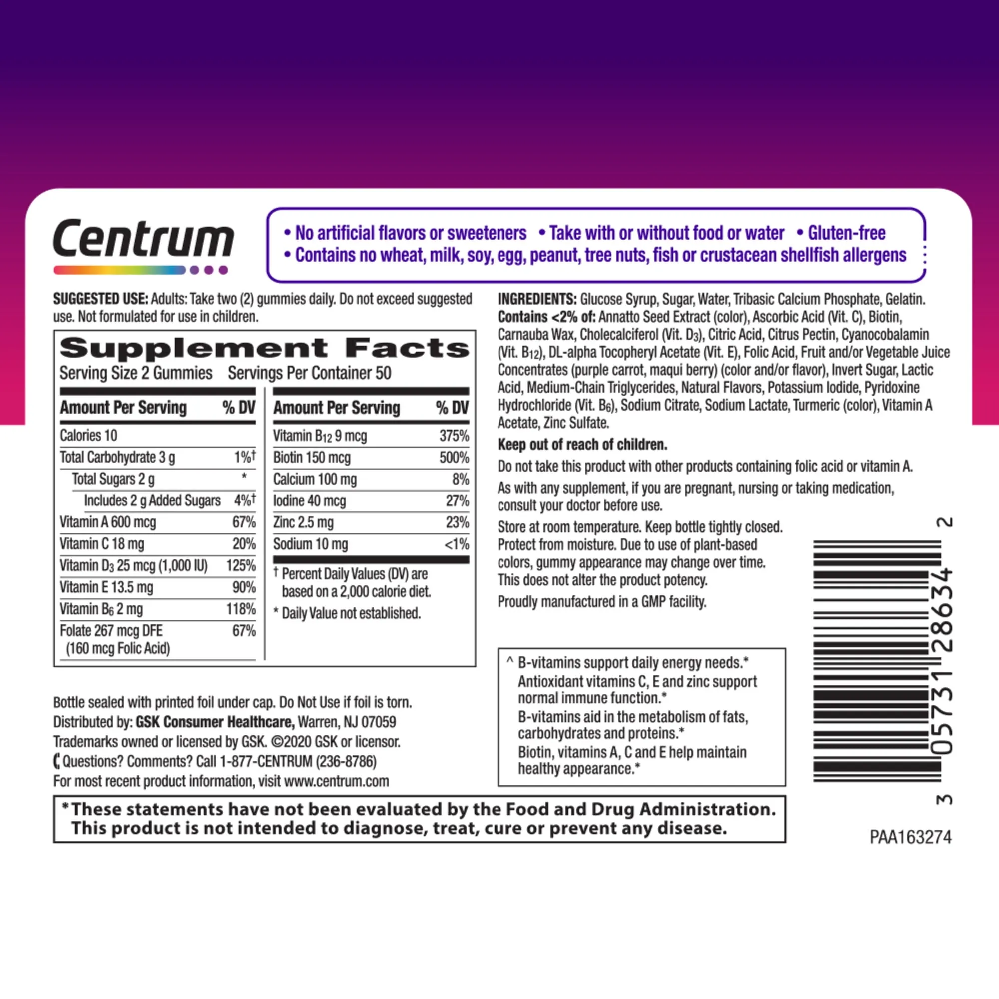 Centrum Women 50 Multigummies 100ct