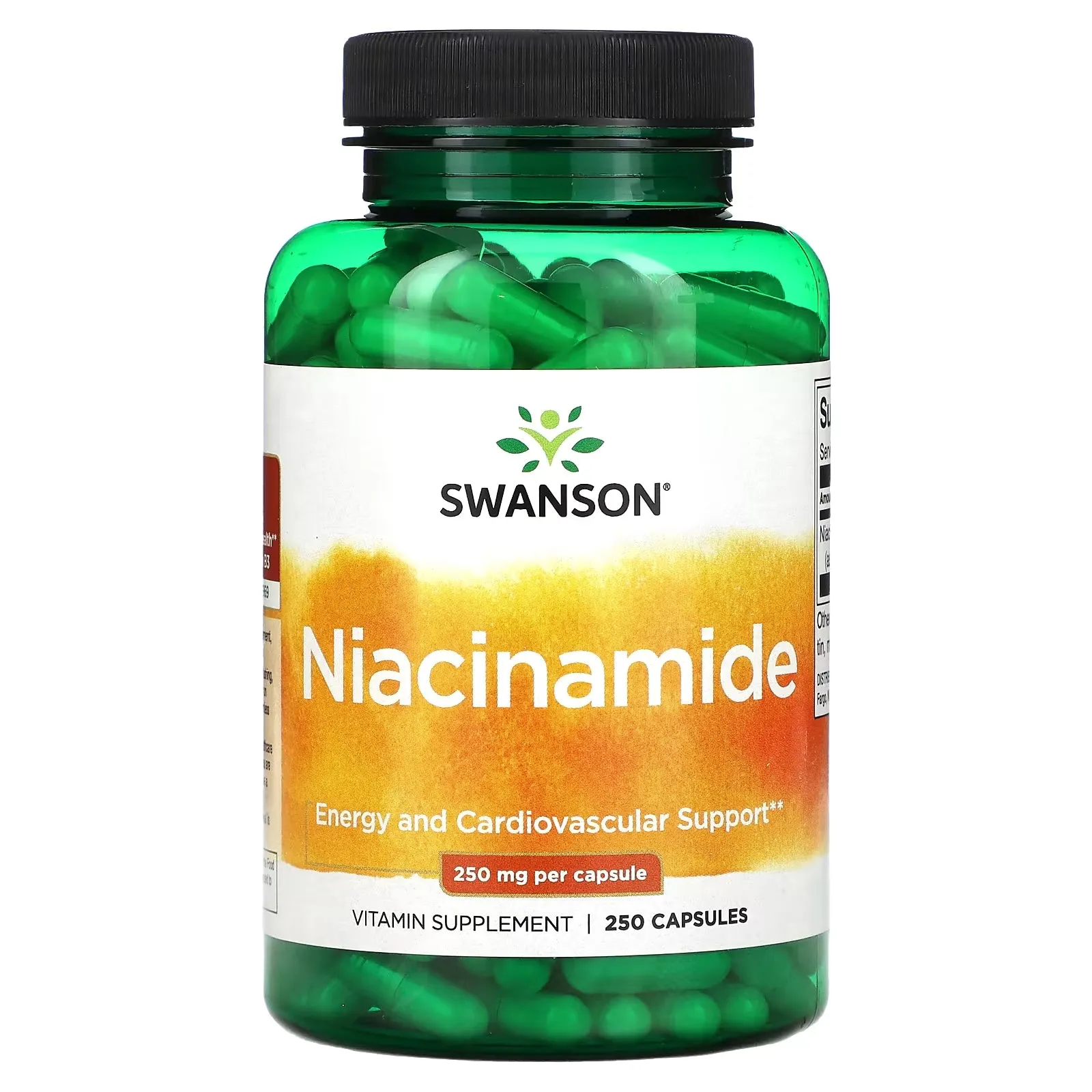 Dietary supplement Swanson niacinamide, 250 mg., 250 capsules