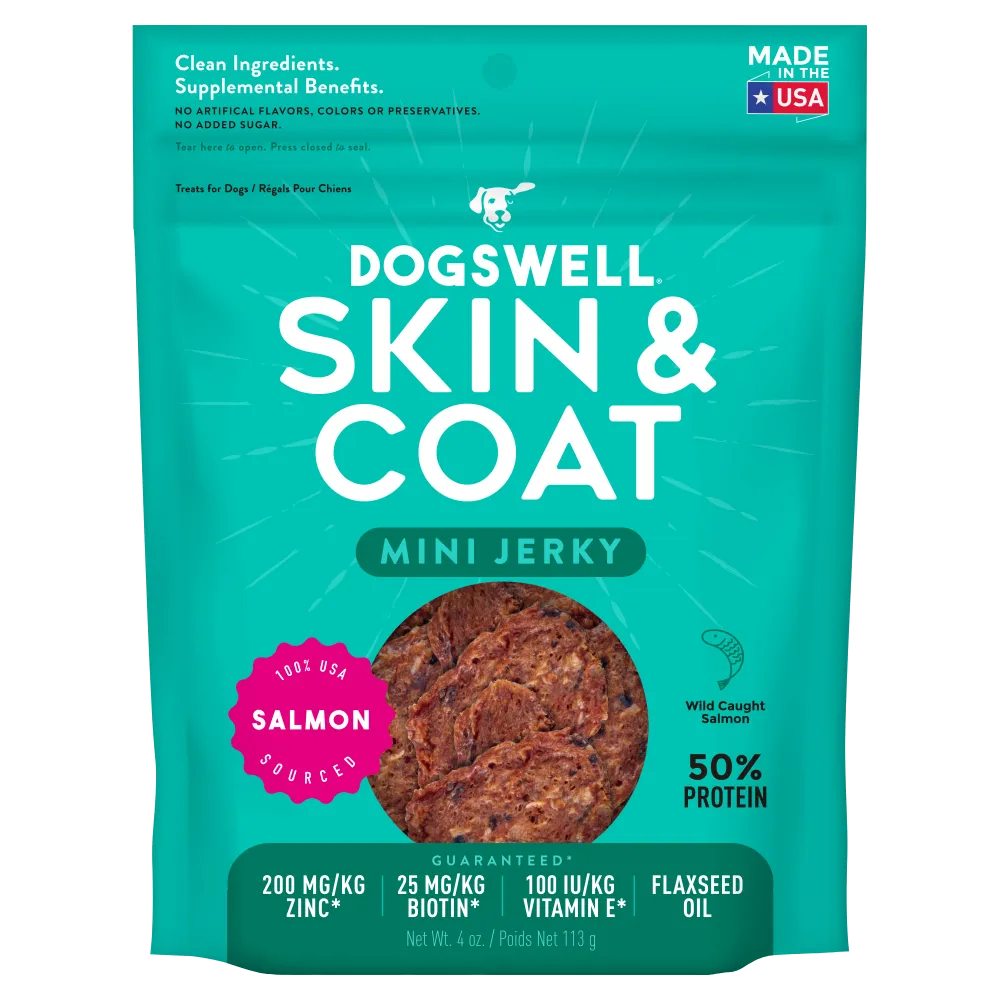 Dogswell Skin & Coat Mini Jerky Salmon Dog Treats