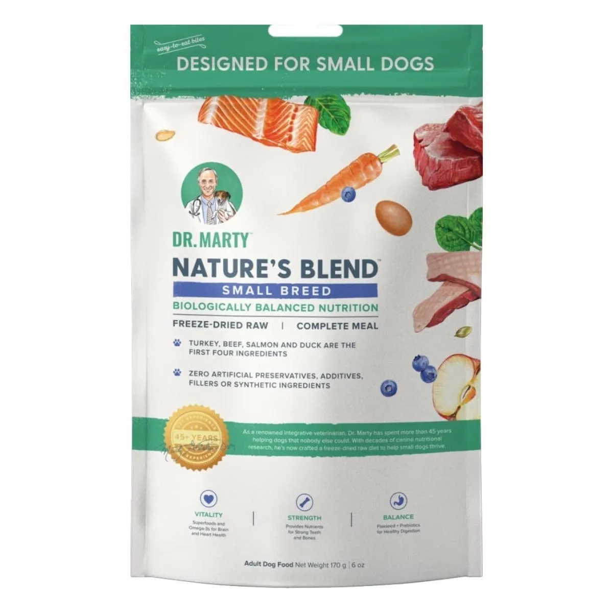 Dr Marty Natures Blend  Freeze-Dried Raw Dog Food- Small Bites 6oz