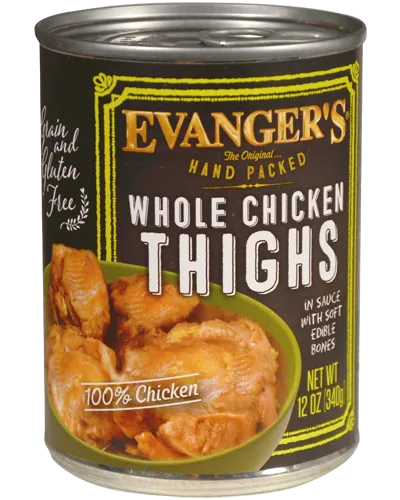 Evangers Super Premium Hand-Packed Whole Chicken Thighs Canned Dog Food