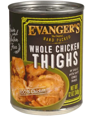 Evangers Super Premium Hand-Packed Whole Chicken Thighs Canned Dog Food