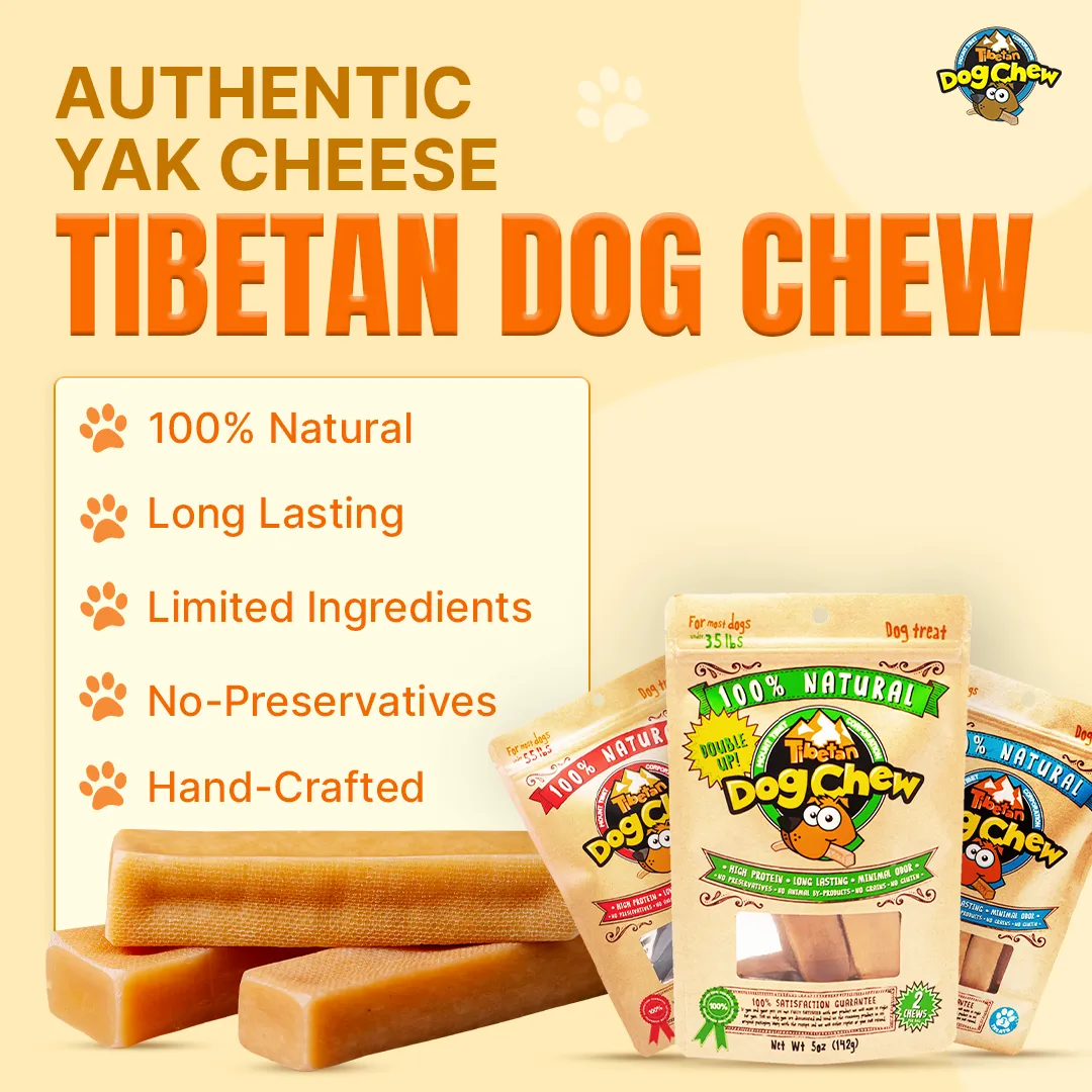 Festive Original Tibetan Dog Chew (Medium) - 12 Sticks