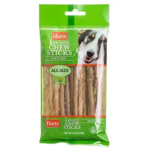 HARTZ - Rawhide Chew Sticks Natural - 20 Pack