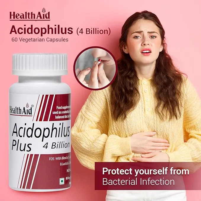 HealthAid I Acidophilus Plus 4 Billion I Probiotic I 60 Capsules