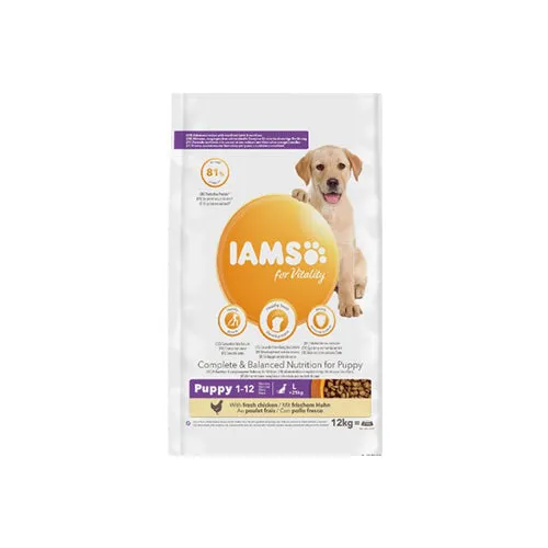 Iams For Vitality Puppy Large Breed Fresh Chicken 12kg Dry Dog Food