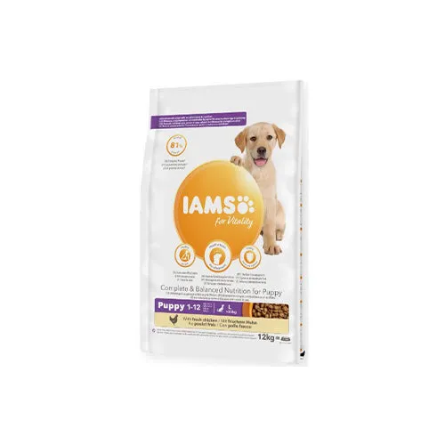 Iams For Vitality Puppy Large Breed Fresh Chicken 12kg Dry Dog Food