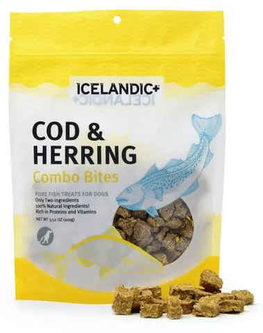 Icelandic  Cod & Herring Combo Bites Fish Dog Treat 3.52oz