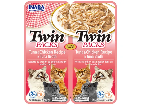 INABA Twin Packs Tuna & Chicken Recipe in Tuna Broth 40g 24 pcs