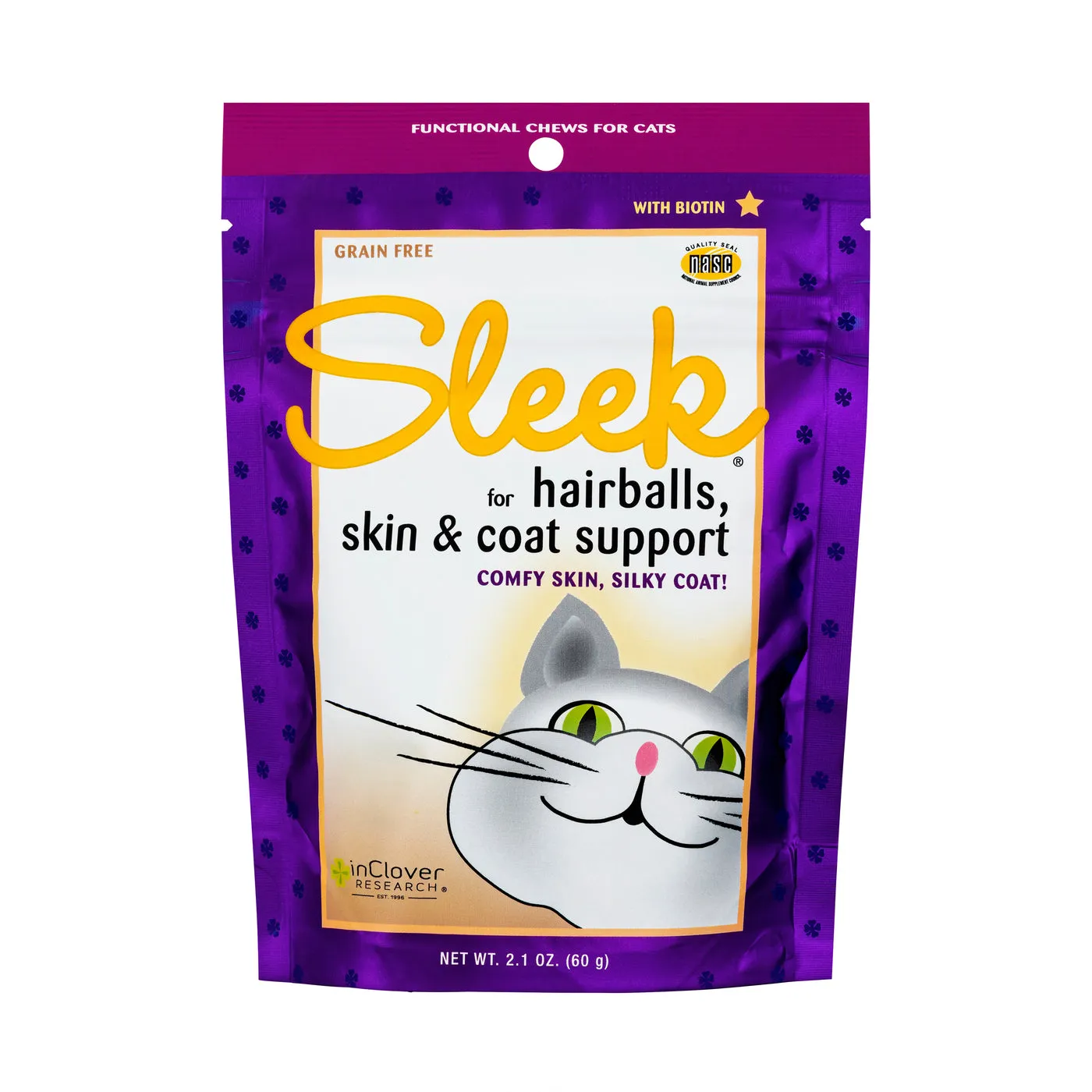 InClover Sleek Skin & Coat Support Soft Chews Supplement for Cats