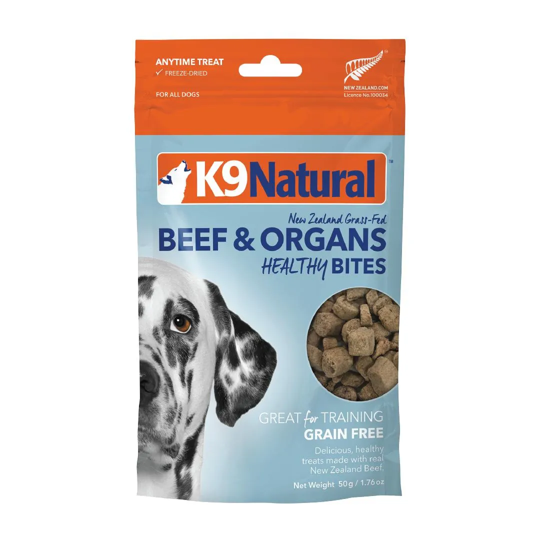 K9 Natural Beef Healthy Bites Freeze Dried Treats for Dogs 50g