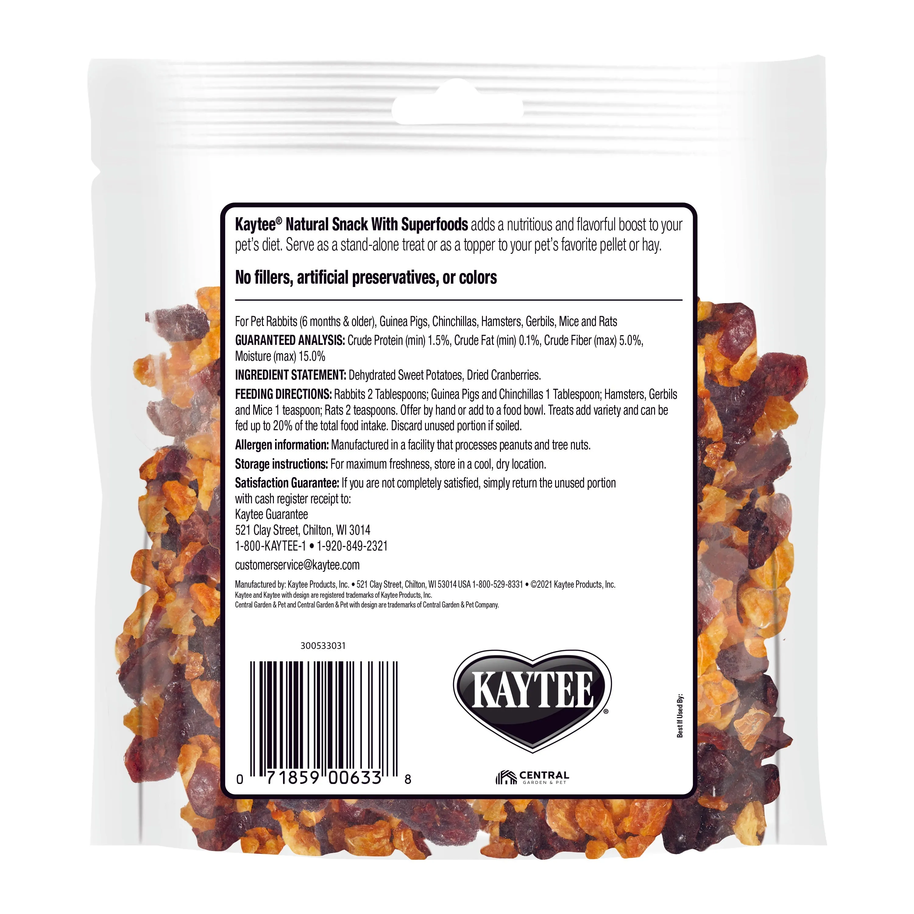 Kaytee Natural Snack Cranberry Sweet Potato