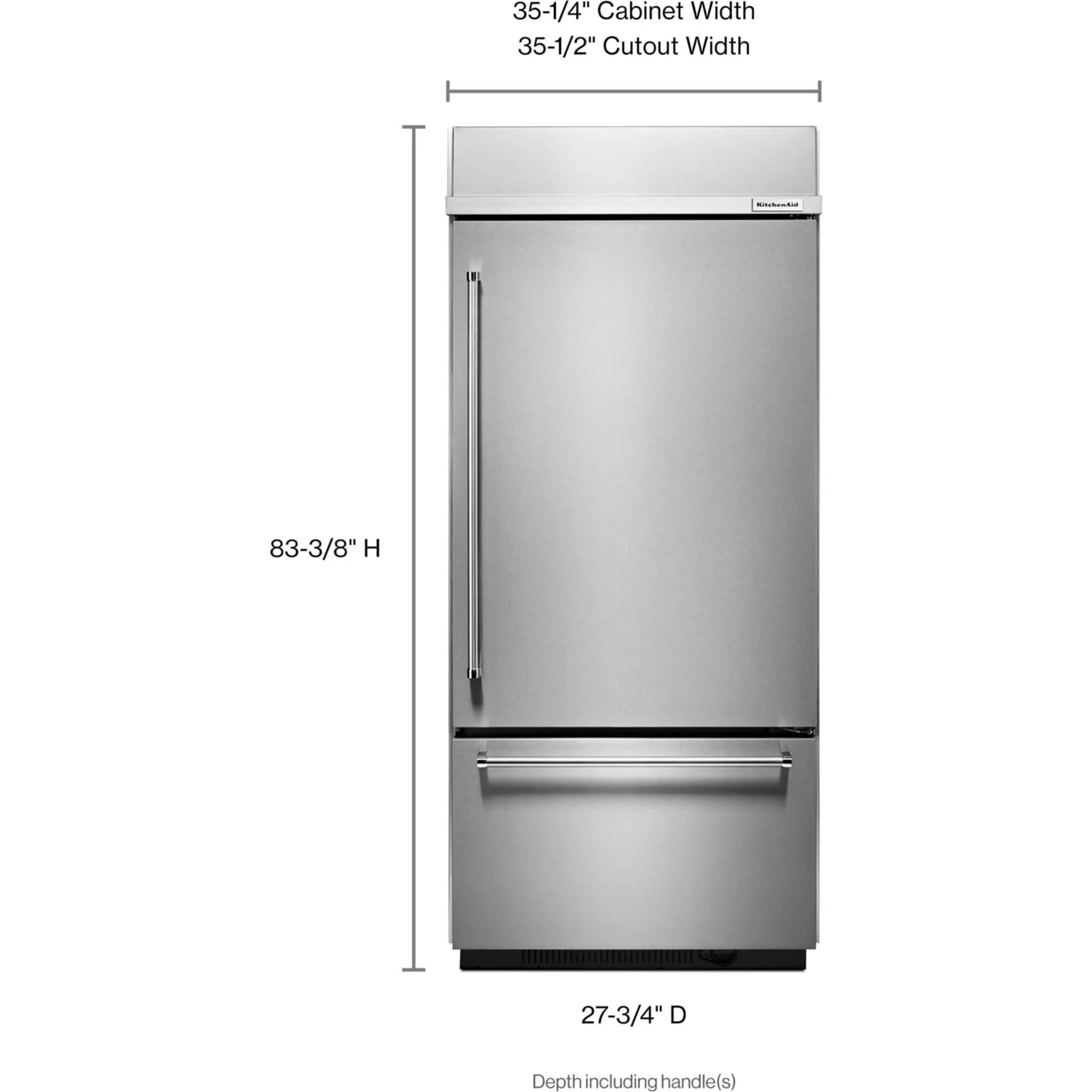 KitchenAid Bottom Mount Fridge (KBBR306ESS) - Stainless Steel