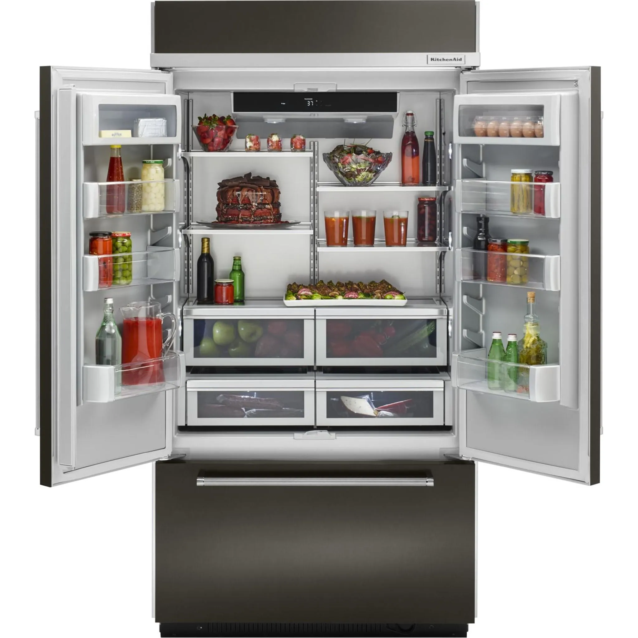 KitchenAid French Door Fridge (KBFN502EBS) - Black Stainless Steel with PrintShield™ Finish