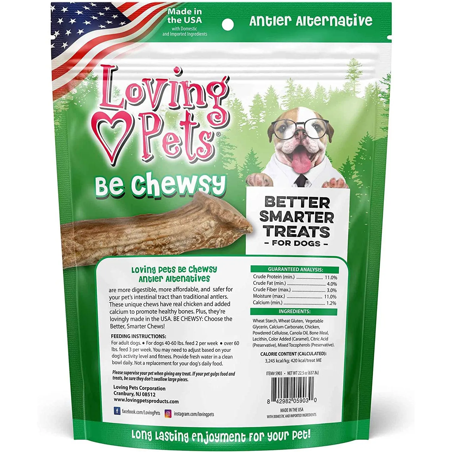 Loving Pets Be Chewsy 6 Pack Antler Alternative Chews