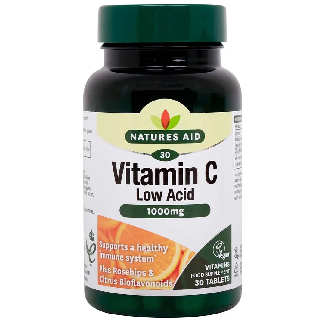 Naturals Aid Vitamin C Low Acid Tablet 1000 Mg 30 Tab