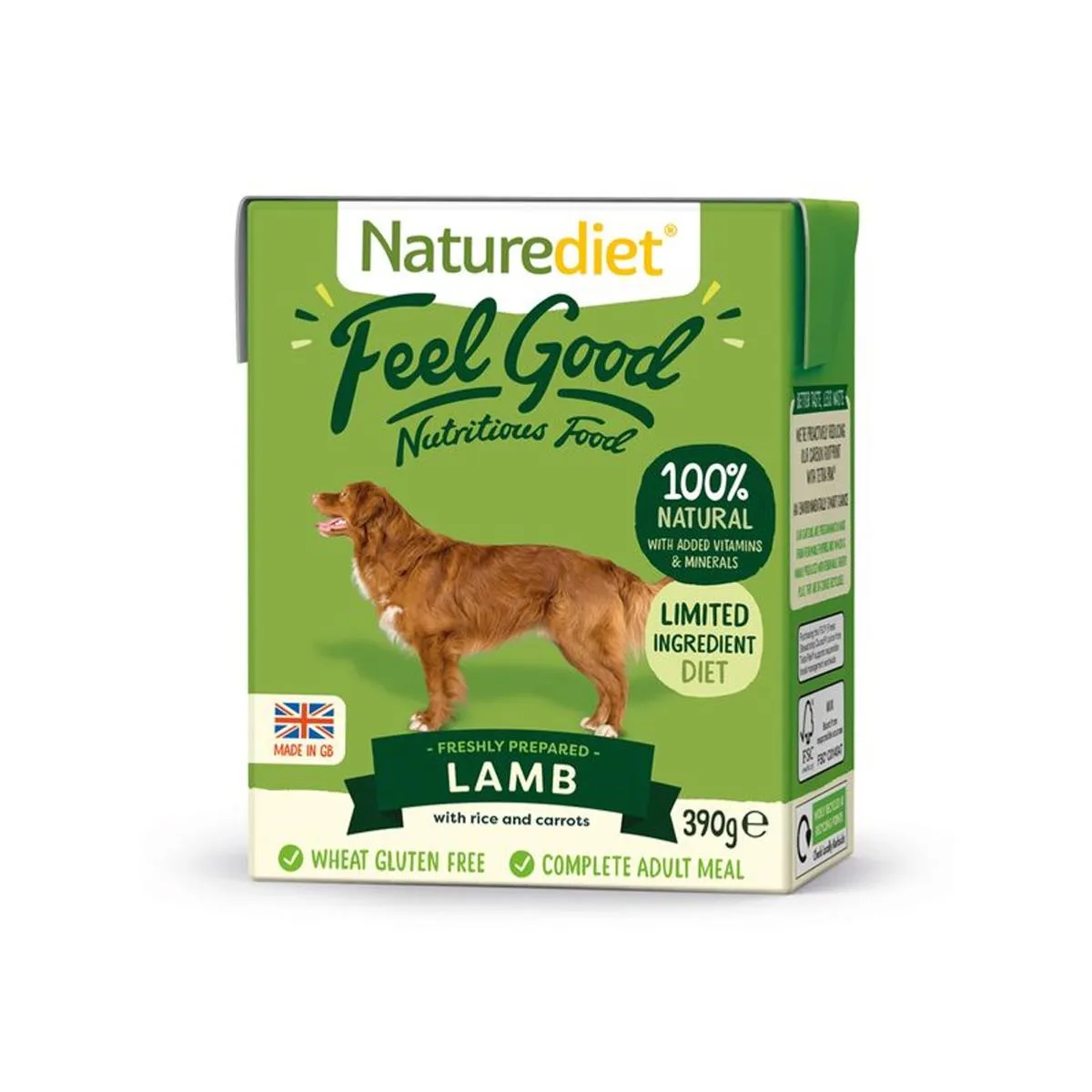 Naturediet | Gluten Free Wet Dog Food | Lamb, Vegetables & Rice - 390g