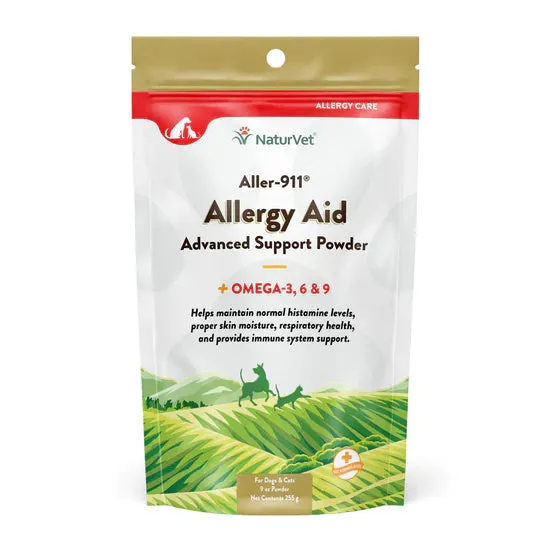 NaturVet Aller-911 Advanced Allergy Aid Formula Powder 9oz