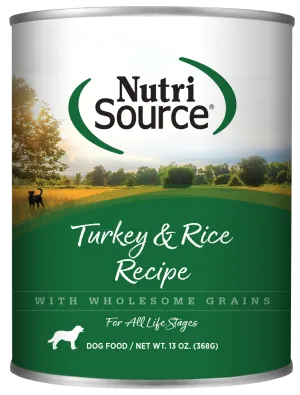 Nutrisource Turkey & Rice Recipe Healthy 13oz Wet Dog Food