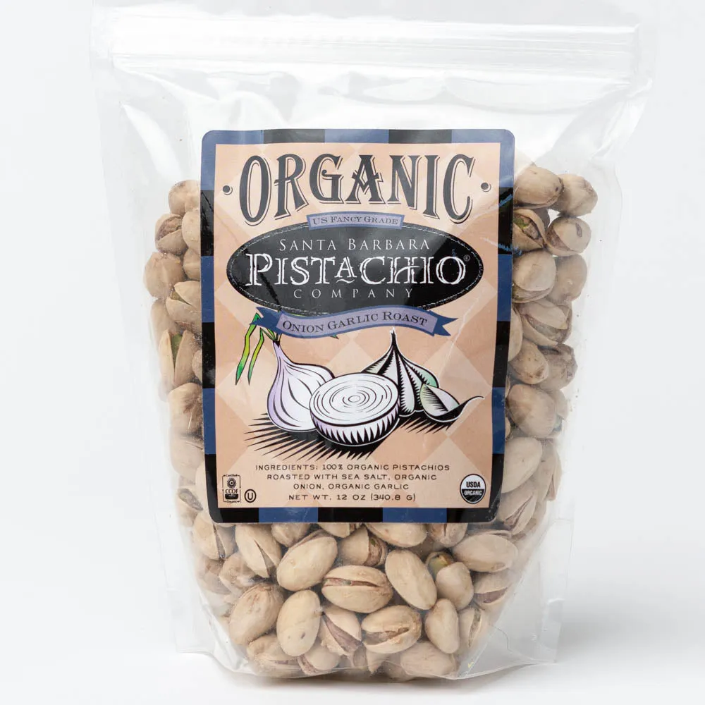 Onion Garlic Santa Barbara Organic Pistachios - 12 oz