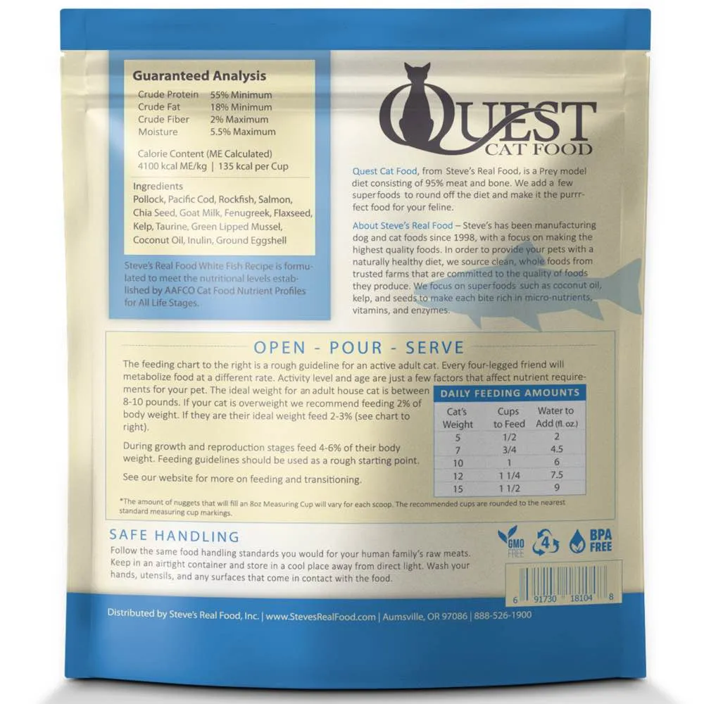 Quest Prey Model White Fish Recipe Grain-Free Freeze-Dried Raw Cat Food 10oz