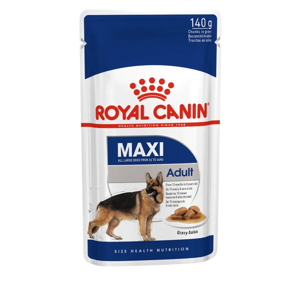 Royal Canin Maxi Adult 140g Pouch Wet Dog Food - Size Health Nutrition