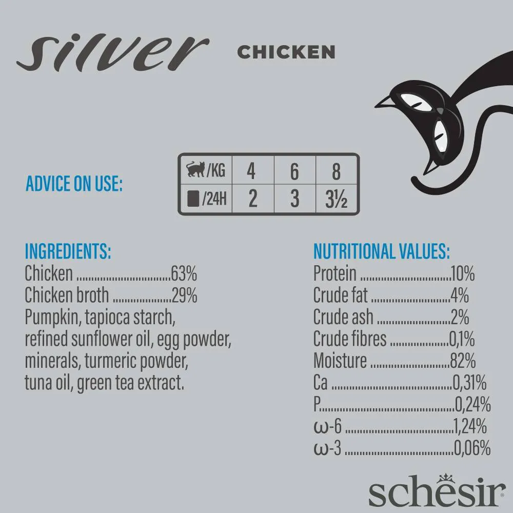 Schesir Cat Pouch Silver Mousse Chicken 80g