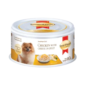 SmartHeart Dog Canned Gold Chicken with Cheese in Jelly 80g