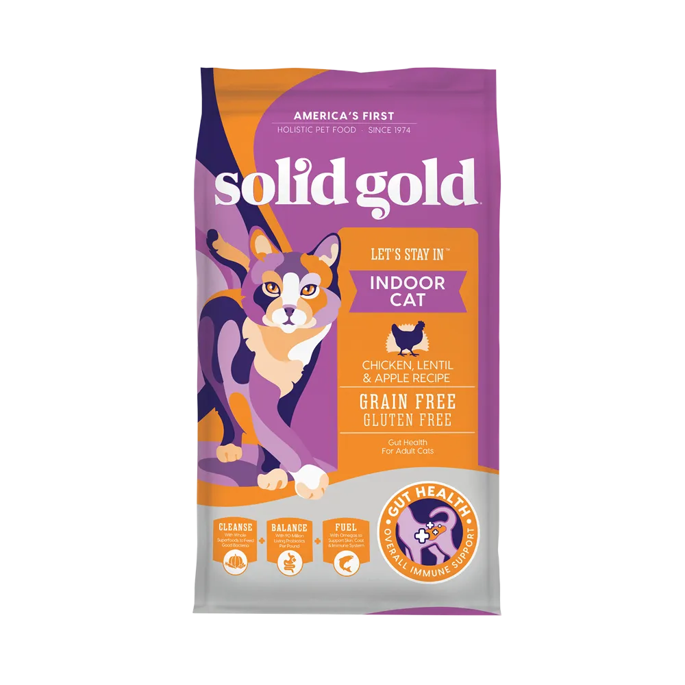 Solid Gold Cat Let's Stay In Indoor Cat - Chicken, Lentils & Apples 12lb