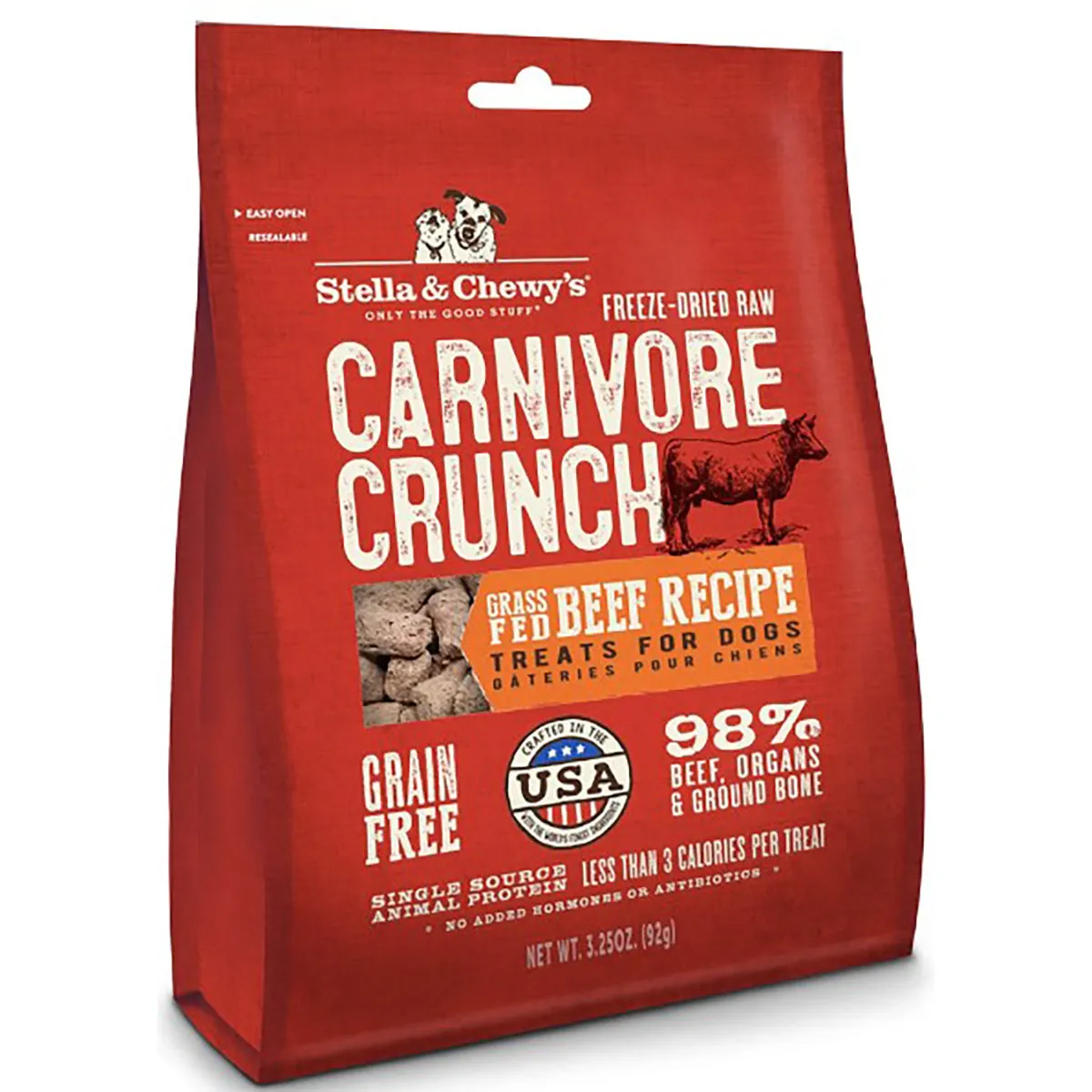 Stella & Chewy's Beef Carnivore Crunch Dog Treats - 3.25oz