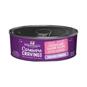 Stella & Chewy's Carnivore Cravings Savory Shreds Chicken & Salmon Recipe Cat Food