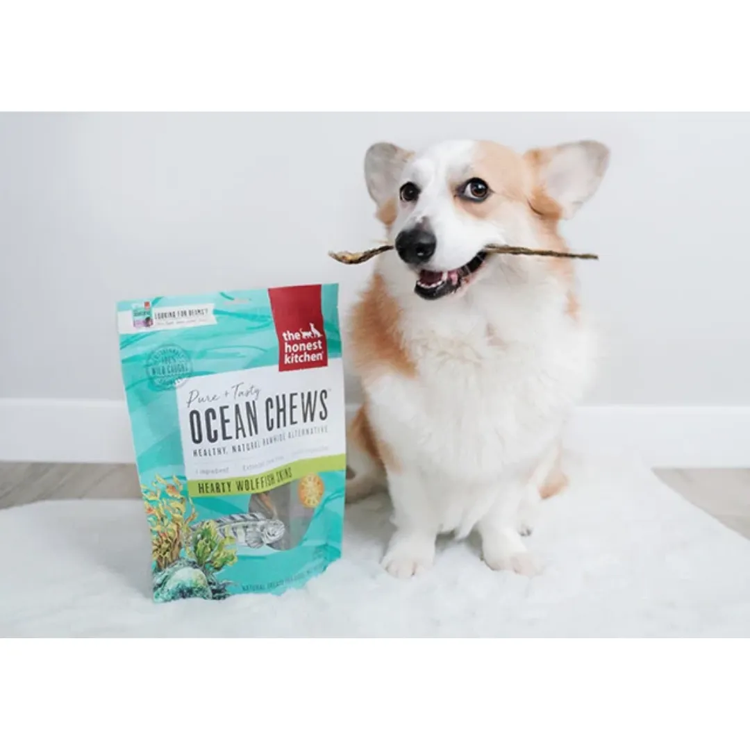 The Honest Kitchen Ocean Chews Hearty Wolffish Skin Beams, Dog Treat