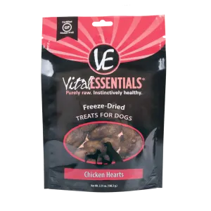 Vital Essentials Chicken Hearts Freeze-Dried Grain Free Family Size Treats, 3.75 oz