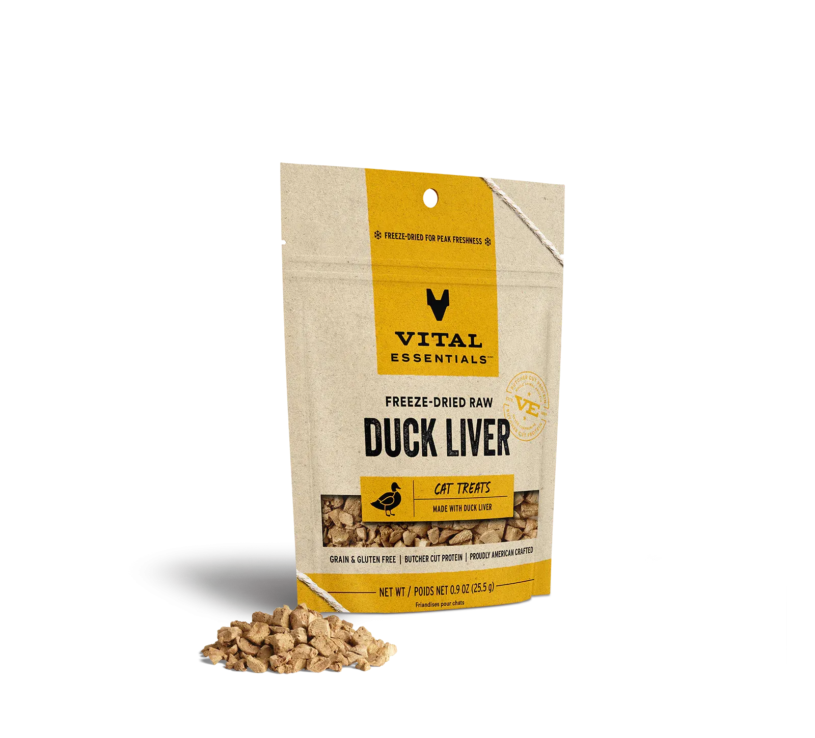 Vital Essentials Freeze-Dried Duck Liver 0.9-oz, Cat Treat