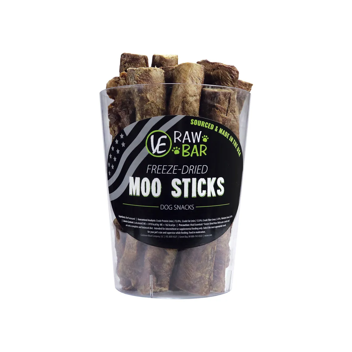 Vital Essentials Freeze-Dried Moo Sticks Single Ingredient Chews for Dogs and Cats Bulk Pack