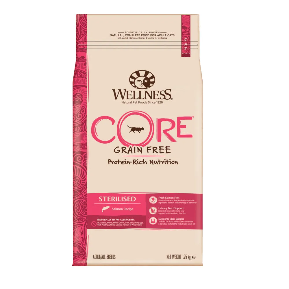 Wellness CORE Sterilised Salmon Grain Free Dry Adult Cat Food 1.75kg