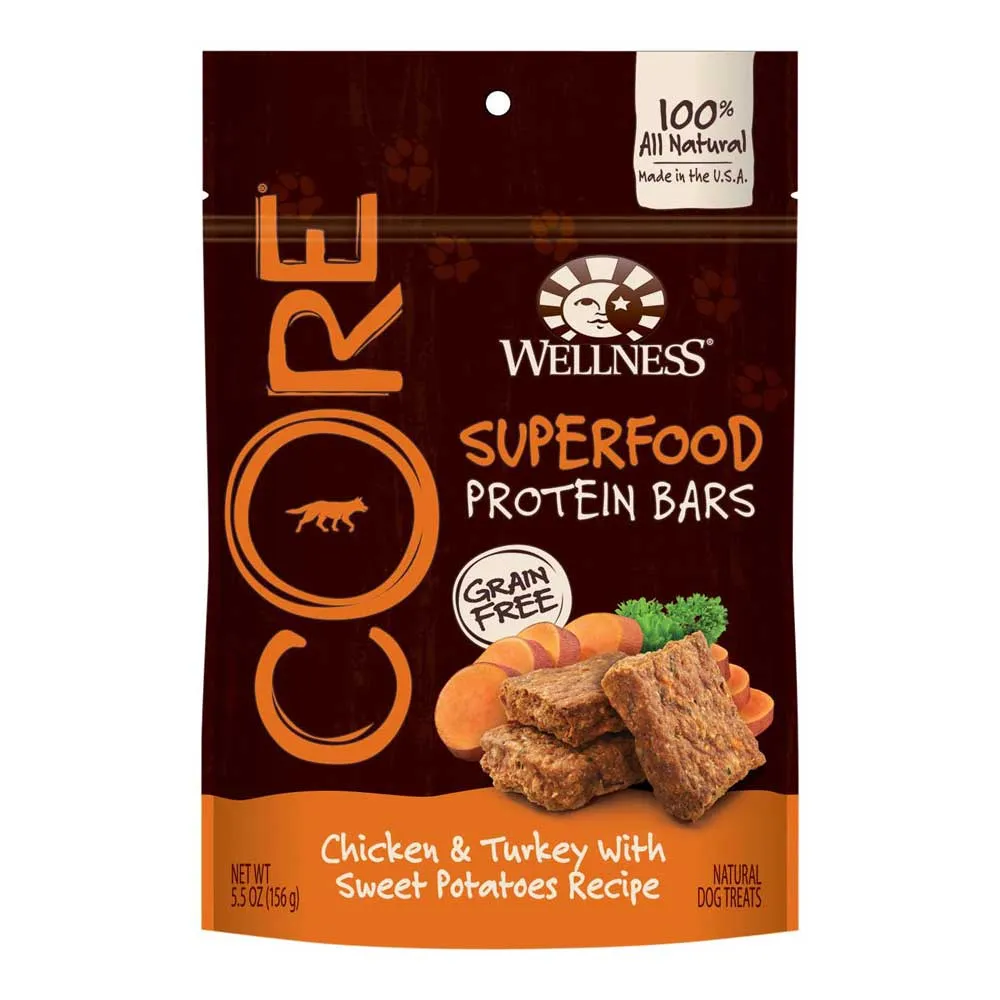 Wellness Core Superfood Protein Bars Chicken & Turkey with Sweet Potato Dog Treat 170g