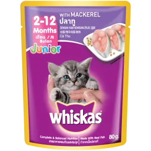 Whiskas Pouch 2-12 Months Junior Mackerel 80g